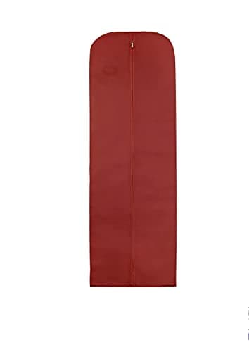 Wedcova Dress Bag | Hanging Garment Bags | Full Length Travel Covers | Long Clothes Storage Cover with Zipper for Women | Wedding Coat & Suits Carrier | 72 Inch (182cm) | Pack of 5 | Maroon — view 6
