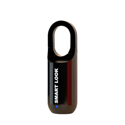 Fingerprint Padlock Mini Smart Padlock Keyless USB Charging Biometric High Security Lock for Gym Locker, Shed Locker, Storage Units, Luggages, Suitcases (Black)