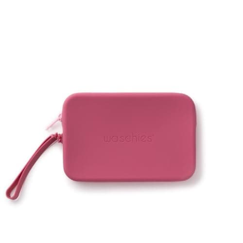 Waschies Medium Travel Beauty Bag in Berry - BPA Free Silicone Toiletries Pouch – Machine Washable – Keeps Skincare & Cosmetic Products Hygienic for Travel & Everyday Use