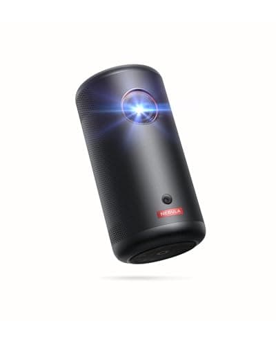 NEBULA Capsule 3 1080p Mini Projector, Smart 200 ANSI-Lumen Portable Projector with Official Google TV, Built-In Netflix, 120-Inch Picture, Built-In Battery(Renewed)