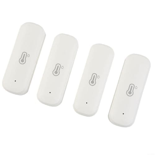 4 Pack Smart Temperature and Humidity Sensor for Tuya WiFi Wireless Thermometer Hygrometer Indoor Monitor with App -20C to 60C Range Compact Design for Home Greenhouse Baby Room Garage Cellar