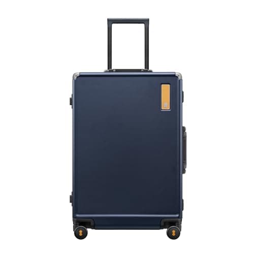 LEVEL8 Zipperless Suitcase Carry On Luggage with Aluminum Frame, 24 Inch Suitcase with Wheels, Polycarbonate Hard Shell Luggage with TSA, Blue — view 3