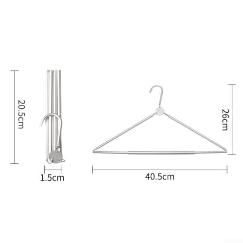 Aluminum Alloy Clothes Hangers 3pcs Lightweight Foldable — view 2