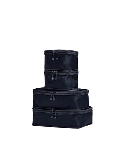 ANTLER - Compression Packing Cubes, Set of 4 Essential Packing Cubes for Suitcases and Backpacks - Holiday, Travel & Accessories Organiser, Easy Clothes and Shoe Storage - Navy Blue