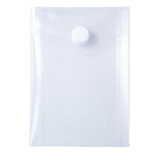 eco-eco Mini 95% Recycled Clear Transparent Portrait Press Stud Popper Wallet, Plastic Folders 74x105mm (Pack of 10), 200mic, eco206x2 — view 2