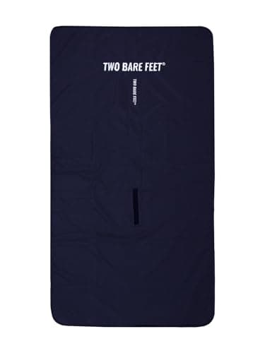 Two Bare Feet Sherpa Lined Waterproof Beach Travel Blanket – Warm, Cozy, Windproof Outdoor Blanket for Camping, Picnics, Hiking & Beach Days – Portable & Lightweight (Marine Blue/Blue, 145cm x 80cm) — view 4