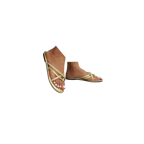 Flat Sandals Ladies Sandals Womens Cross Strappy Open Toe Sandal Elastic Strap Hiking Sandal Casual Travel Breathable Flip Flop Womens Wide Fit Slippers Ladies Summer Beach Shoes