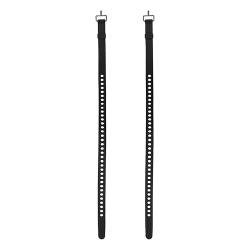 LOUMEVITA 2 Pcs Silicone Tie Down Strap, 70cm / 28 inch Versatile Wear Resistant Silicone Securing Strap with Metal Buckle for Luggage Binding Outdoor Equipment Sorting,Black