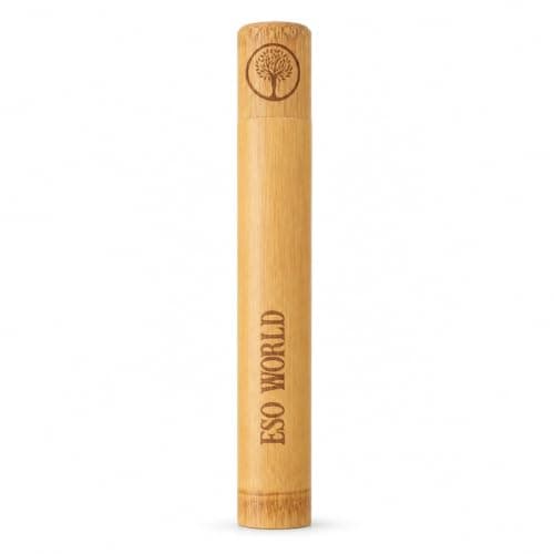 Eso World Bamboo Toothbrush Travel Case, Ventilated Wooden Brush Holder