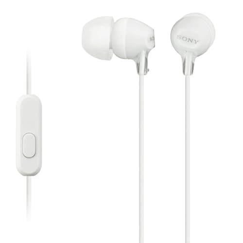 Sony MDR-EX15AP Earphones with Smartphone Mic and Control - White