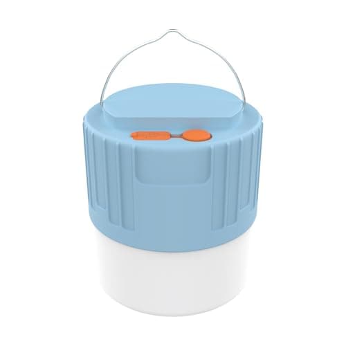 IndoTeam Rechargeable Camping Lantern - Battery Powered Lamp for Outdoor Lighting - LED Rechargeable Light - Blue - IPX4 Water Resistant