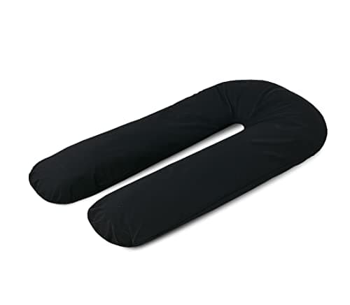 A ATH COLLECTION Pregnancy Pillow 9 FT, U Shaped Full Body Pillow, Nursing, Support and Maternity Pillow for Pregnant Women with Removable Cotton Zip Cover (12 FT, Black)