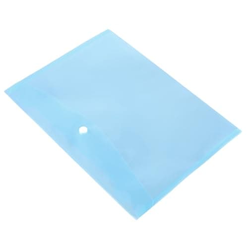 SINJEUN 50 Pack A4 Blue Plastic Wallets with Snap Closure, Waterproof & Transparent, Modern Style File Folders for Office, School — view 4