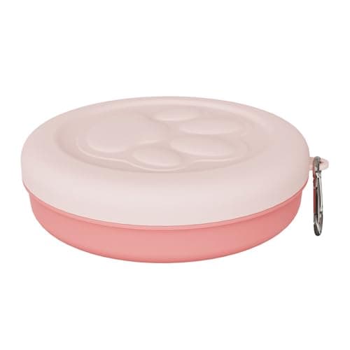 Pet Feeder Watering Can Travel Dog Bowl with Lid Cover for Walking, Travel, Camping and Hiking Portable Cat Water Travel Dog Food Bowl with Lid