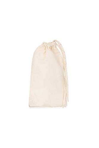 Bronta Mill Plain Natural 100% Cotton Drawstring Stuff Bags | Eco Friendly Storage Pouch | Beige - S - 30cm x 25cm