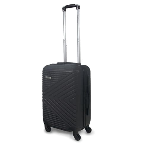 Planet Direct Cabin Suitcase (55x36x23cm) | Hard Shell Lightweight Suitcase | 3-Digit Lock | 4 Spinner Wheels | Telescopic Handle | Carry On Luggage (Black)