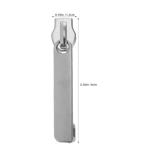 5pcs Detachable Nylon Zipper Pull for Luggage with Lock Hole, Silver — view 2