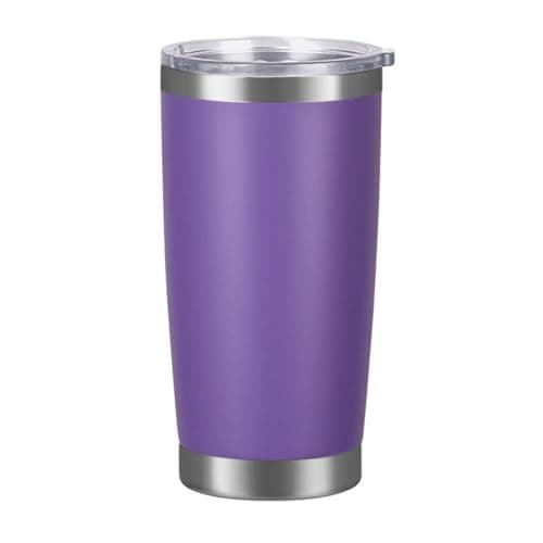 YDYxieji 20oz 550ml Travel Insulated Tumbler with Lid,Stainless Steel Double Wall Insulated Thermal Coffee Cup Flask Travel Mug for Hot & Cold Drinks, Fits Car Cup Holder (Purple)