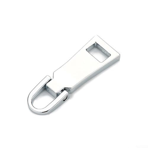 Quick Repair 2 Pcs Zip Slider Pull Tags for Suitcases, Handbags, and Travel Accessories (Silver)