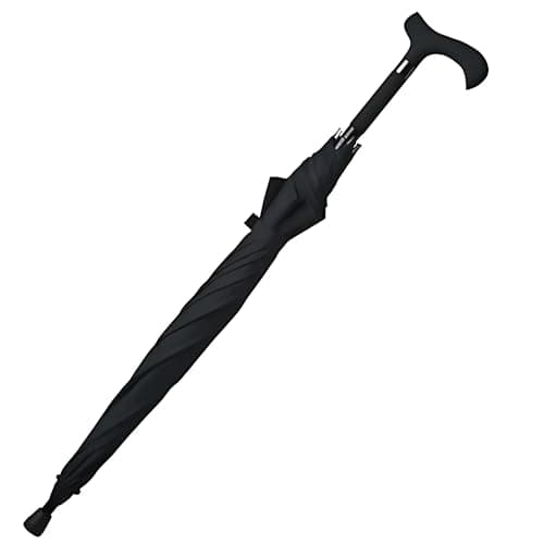 RAHAIM 2-In-1 Walking Stick Umbrella Windproof Cane Umbrella with Heavy-Duty Frame Lightweight Sunshade for Men & Women Ideal for Hiking Climbing Outdoor Use Black — view 3
