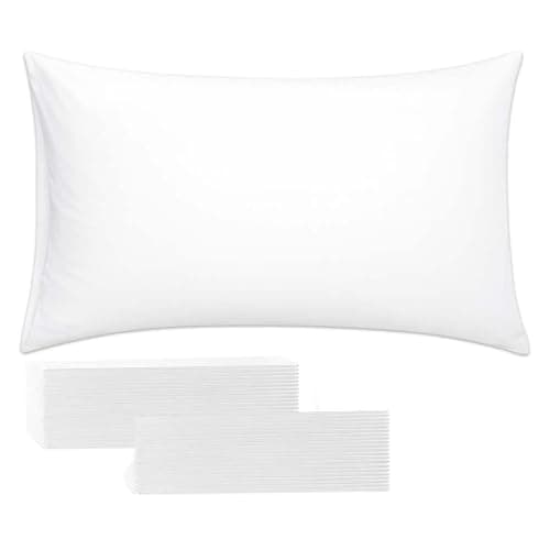 Disposable Pillow Case Non Woven Pillow Covers Pillow Sheets for Medical Travel Hotel Bedroom Home Bedding Portable Supplies 70 x 48 CM (DP-404-A (10 Pack))