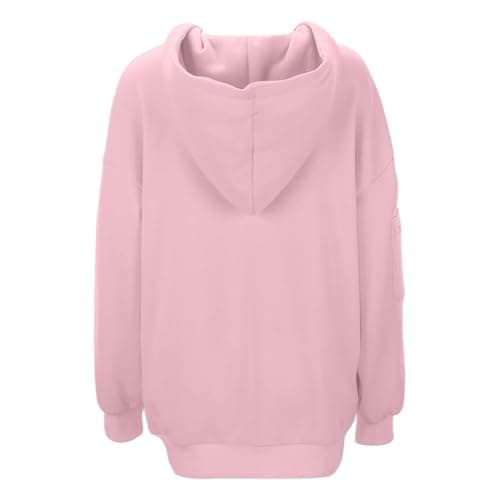 Travel Hoodie with Eye Mask Built-in Oversized Airplane Hoodie Long Sleeve Sweatshirt Pullover Solid Color Comfort Hoodies for Women Uk Autumn Winter Thermal Tops Streetwear Casual Fashion — view 4