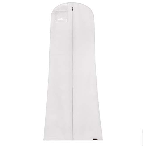 Hangerworld 72 Inch White Extra Wide Breathable Wedding Gown Dress Garment Cover Bag with 14 Inch Gusset — view 2