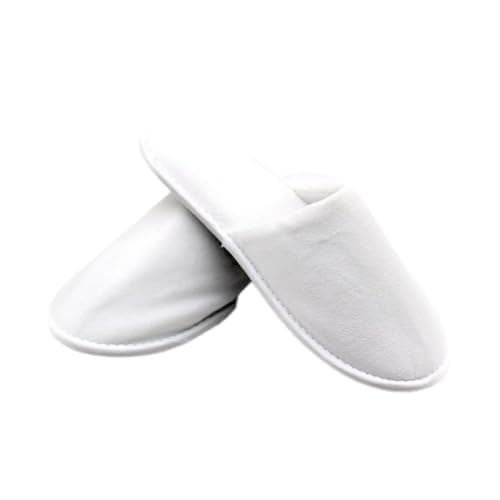 Beach Stone 10 Pairs Disposable Spa Slippers, Closed Toe Womens White Slippers for Girls Women Party Guest Travel Home Hotel Use — view 2