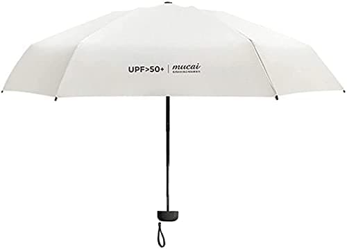 OAICIA Folding Umbrella, Mini Windproof Portable Compact UV Protection Lightweight Strong Sturdy Reinforced Umbrella for Mens & Women - White — view 3