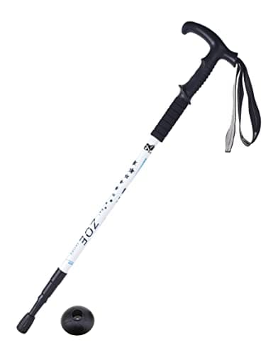 Hikehobby® Antishock With Handle Trekking Walking Hiking Stick Pole (Silver)
