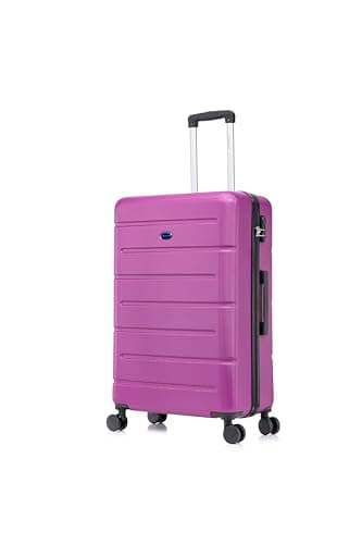 Aerostar 28" Large Suitcase Super Lightweight 4 Wheel Dual Spinner ABS Hard Shell Check in Luggage with Integrated Combination Lock for 23kg (Purple, 100 Litre)