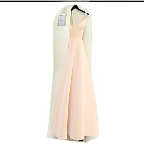 HANGERWORLD 72 Inch Ivory Extra Wide Breathable Wedding Dress Bridal Gown Garment Cover Bag with 14 Inch Gusset — view 2