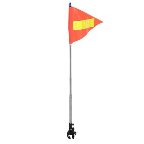 Generic Kayak Safety Flag with Retractable Pole and Alligator Mount, Compact Polyester Material, Easy Installation for Kayak and Canoe Travel and Exploration Trips, High Visibility Water