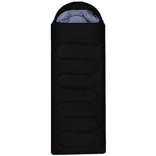 True Face Lightweight Camping Sleeping Bag Portable Rectangular Sleep Bag for Outdoor, Hiking, Travel & Backpacking Black
