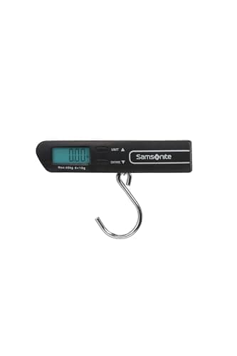 Samsonite TA Revolution – Digital Luggage Scale with Hook, Precise LCD Display, Compact & Portable, Digital Luggage Scale for Suitcases & Travel Bags, Black
