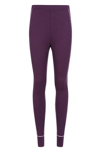 Mountain Warehouse Asgard Merino Womens Thermal Pants - Warm & Cosy Quick Dry Ladies Leggings, Quick Wicking Baselayers - Winter Camping, Outdoors, Travelling & Hiking Purple 16