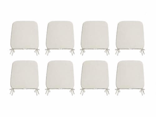 L S U Multi Pack Comfortable Seat Pad for Dining Chair Kitchen Garden with Tie on indoor Outdoor Foam Cushions (Cream, 8)