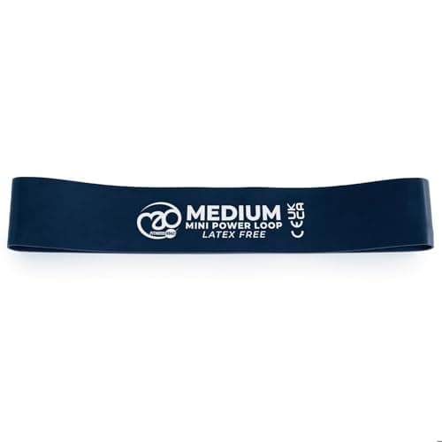 Fitness-Mad Latex Free Mini Resistance Band | Elastic Exercise Loop in 3 Different Resistance Levels | Great for Strength Training, Therapy & Rehab | Single Looped Band or Set of 3, 25cm