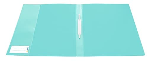 HERMA 19497 File Folder A4 Translucent Turquoise, Pack of 3, Plastic Folder with Labelling Label, Slip Pocket & Metal Stapling Tongue, Sturdy Plastic File Folder Set for School and Office — view 2