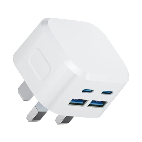 Multi USB and USB C Charger Plug UK Fast Charge,40W Multiple Ports Charging Head Dual Type C Power Adapter i Phone Apple Plugs USBC for iPhone 17 16 15 14 13 12 11 Pro Max Plus iPad 10th A16 Watch