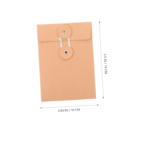 DEARMAMY 25pcs Kraft Paper Envelope Filing Envelope for Office Accessory Kraft String File Folder for Receipt Storage and Packing Pouches — view 2
