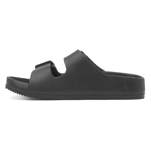 Shoe Zone - Womens Black Double Buckle EVA Mule Slip On Sandal - Size 6 UK - Black — view 4