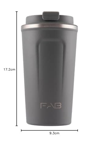 FAB Travel Mug, Reusable Coffee Cup (510ml, Grey) - Double Wall Stainless Steel with Screw Lid - Thermal Camping Cup, Vacuum Insulated for Hot and Cold Drinks, Eco-Friendly — view 6