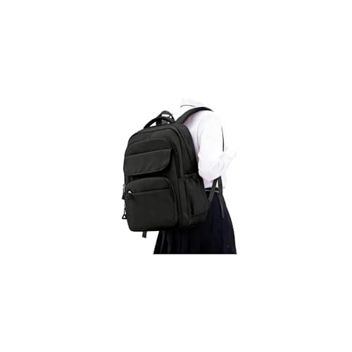 HYC00 School Bag Girls Teens Backpack Womens Fits 15.6 Inch Laptop Water-Resistant Lightweight Rucksack Bag for Women with Anti-Theft Pocket for School College Travel Work Daily Casual Daypacks, Black
