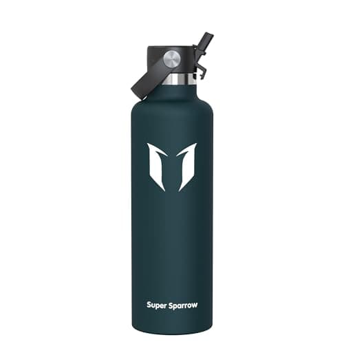 Sparrow Insulated Water Bottle 1L FlipFlow Metal Drinks Bottle with Straw