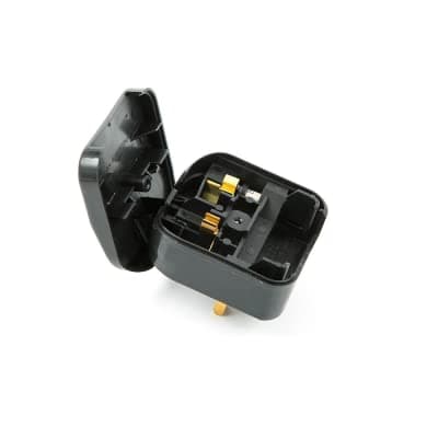 BLACK ECP MAINS UK CONVERTER ADAPTER PLUG 2 PIN EURO TO UK 3 PIN USE 4 Wii, GHD. 5 Amp — view 3