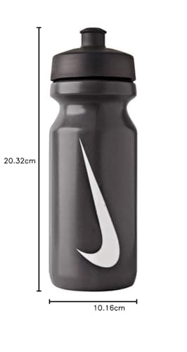 NIKE Unisex Big Mouth Water Bottle, Black/Black/White, 650 ml, Plastic — view 3