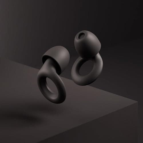 Sleep earplugs, Sleep Silicone earplugs, Reusable, deep Sleep earplugs, Ring earplugs, Travel, Concert, Study, Work, Super Soft and Comfortable Sleep earplugs XS/S/M/L (Graphite Black, One Size) — view 3