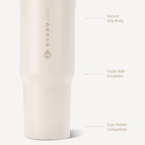 HydroJug Sport 32 oz Insulated Stainless Steel Water Bottle, Cream — view 3