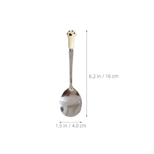 Parliky 20PCS Stainless Steel Pet Food Spoon with Cute Cat Design Ergonomic Scoop for Dogs Cats Precise Wet Dry Food Travel-friendly Feeding Utensils for Puppy Kitten — view 2